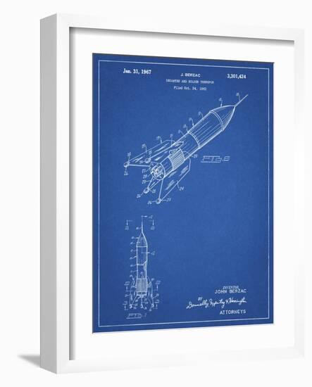 PP1016-Blueprint Rocket Ship Concept 1963 Patent Poster-Cole Borders-Framed Giclee Print