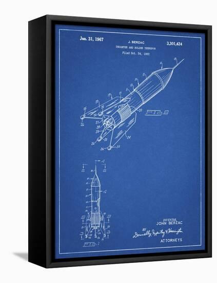 PP1016-Blueprint Rocket Ship Concept 1963 Patent Poster-Cole Borders-Framed Stretched Canvas
