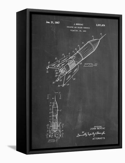 PP1016-Chalkboard Rocket Ship Concept 1963 Patent Poster-Cole Borders-Framed Stretched Canvas