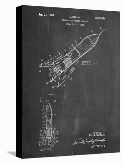 PP1016-Chalkboard Rocket Ship Concept 1963 Patent Poster-Cole Borders-Stretched Canvas