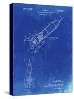 PP1016-Faded Blueprint Rocket Ship Concept 1963 Patent Poster-Cole Borders-Stretched Canvas