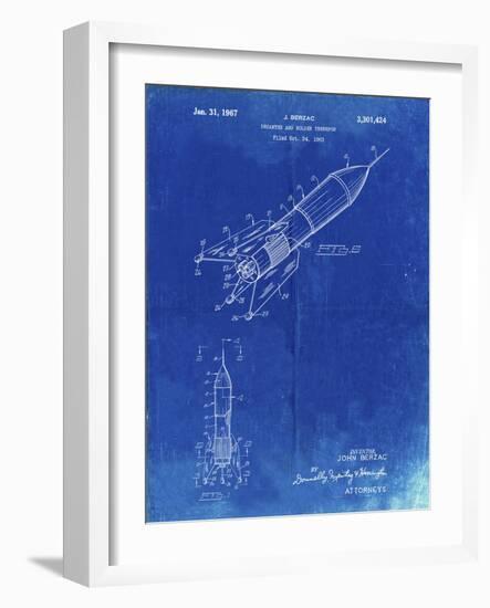 PP1016-Faded Blueprint Rocket Ship Concept 1963 Patent Poster-Cole Borders-Framed Giclee Print