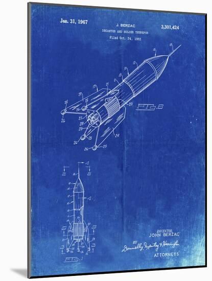 PP1016-Faded Blueprint Rocket Ship Concept 1963 Patent Poster-Cole Borders-Mounted Giclee Print