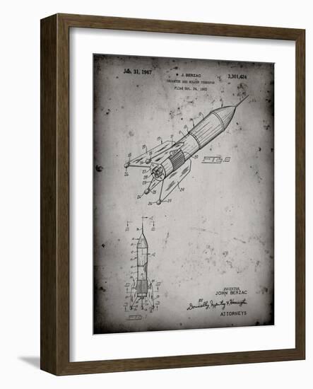 PP1016-Faded Grey Rocket Ship Concept 1963 Patent Poster-Cole Borders-Framed Giclee Print