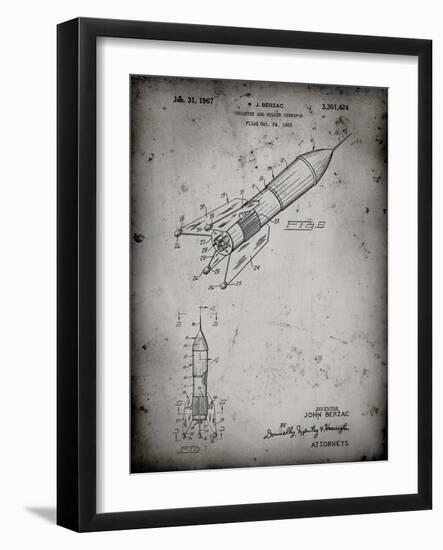 PP1016-Faded Grey Rocket Ship Concept 1963 Patent Poster-Cole Borders-Framed Giclee Print