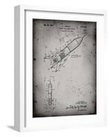 PP1016-Faded Grey Rocket Ship Concept 1963 Patent Poster-Cole Borders-Framed Giclee Print