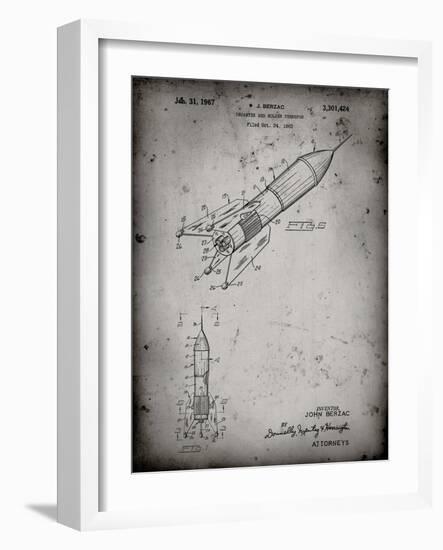 PP1016-Faded Grey Rocket Ship Concept 1963 Patent Poster-Cole Borders-Framed Giclee Print