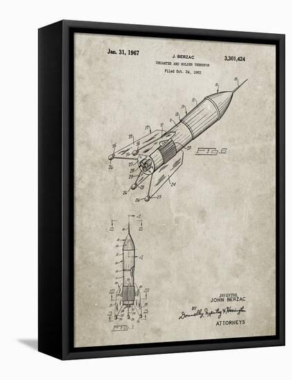 PP1016-Sandstone Rocket Ship Concept 1963 Patent Poster-Cole Borders-Framed Stretched Canvas