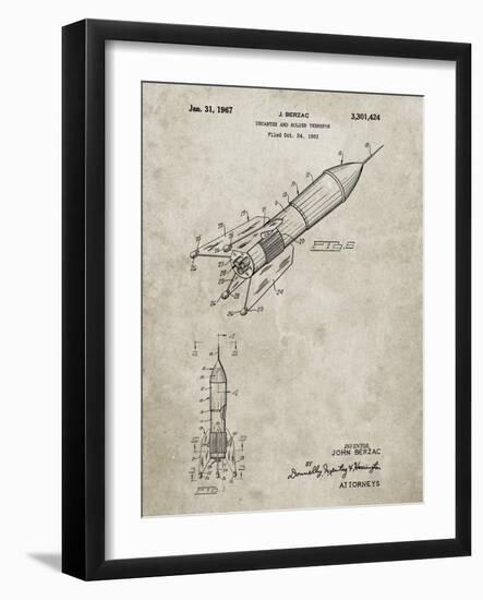 PP1016-Sandstone Rocket Ship Concept 1963 Patent Poster-Cole Borders-Framed Giclee Print