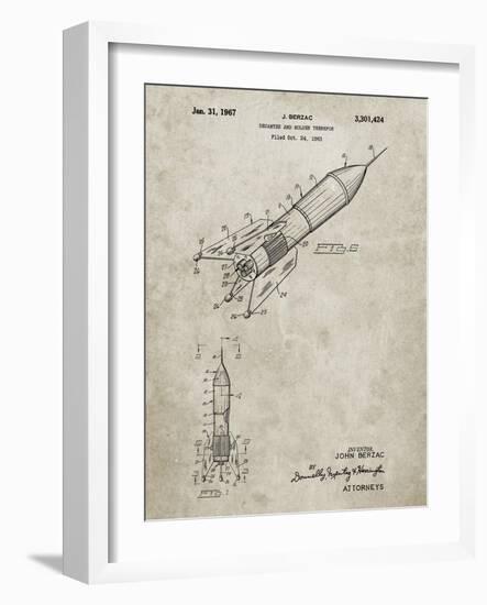 PP1016-Sandstone Rocket Ship Concept 1963 Patent Poster-Cole Borders-Framed Giclee Print