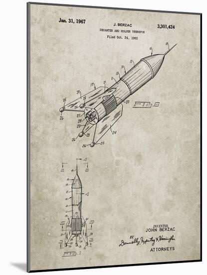 PP1016-Sandstone Rocket Ship Concept 1963 Patent Poster-Cole Borders-Mounted Giclee Print