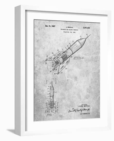 PP1016-Slate Rocket Ship Concept 1963 Patent Poster-Cole Borders-Framed Giclee Print
