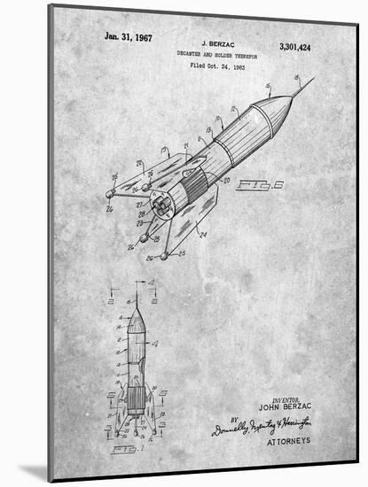 PP1016-Slate Rocket Ship Concept 1963 Patent Poster-Cole Borders-Mounted Giclee Print