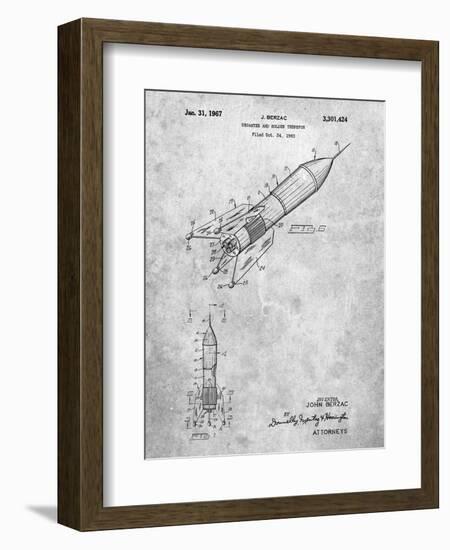 PP1016-Slate Rocket Ship Concept 1963 Patent Poster-Cole Borders-Framed Giclee Print