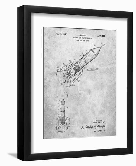 PP1016-Slate Rocket Ship Concept 1963 Patent Poster-Cole Borders-Framed Giclee Print