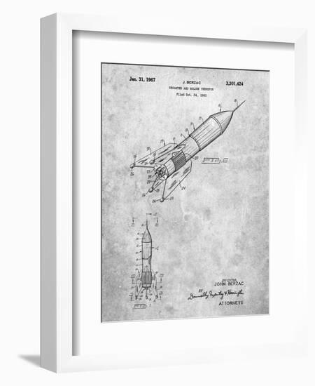 PP1016-Slate Rocket Ship Concept 1963 Patent Poster-Cole Borders-Framed Giclee Print