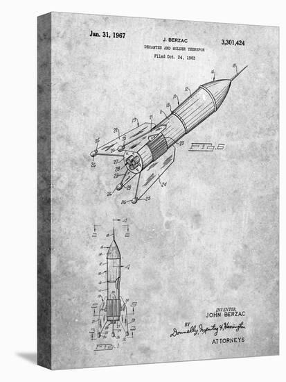 PP1016-Slate Rocket Ship Concept 1963 Patent Poster-Cole Borders-Stretched Canvas