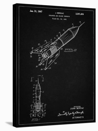 PP1016-Vintage Black Rocket Ship Concept 1963 Patent Poster-Cole Borders-Stretched Canvas