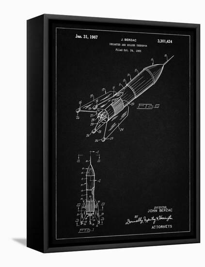 PP1016-Vintage Black Rocket Ship Concept 1963 Patent Poster-Cole Borders-Framed Stretched Canvas