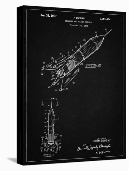 PP1016-Vintage Black Rocket Ship Concept 1963 Patent Poster-Cole Borders-Stretched Canvas