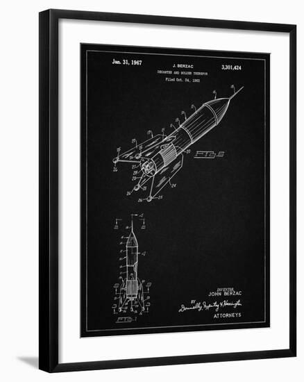 PP1016-Vintage Black Rocket Ship Concept 1963 Patent Poster-Cole Borders-Framed Giclee Print