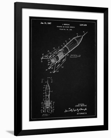 PP1016-Vintage Black Rocket Ship Concept 1963 Patent Poster-Cole Borders-Framed Giclee Print