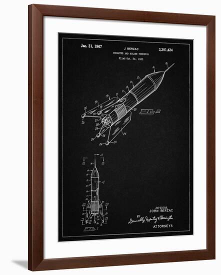 PP1016-Vintage Black Rocket Ship Concept 1963 Patent Poster-Cole Borders-Framed Giclee Print