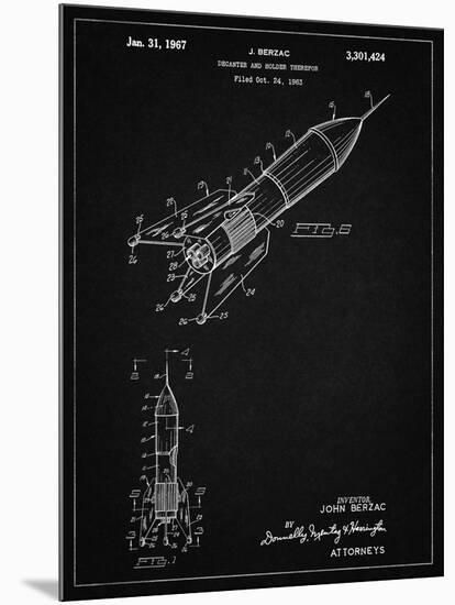 PP1016-Vintage Black Rocket Ship Concept 1963 Patent Poster-Cole Borders-Mounted Giclee Print