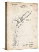 PP1016-Vintage Parchment Rocket Ship Concept 1963 Patent Poster-Cole Borders-Stretched Canvas