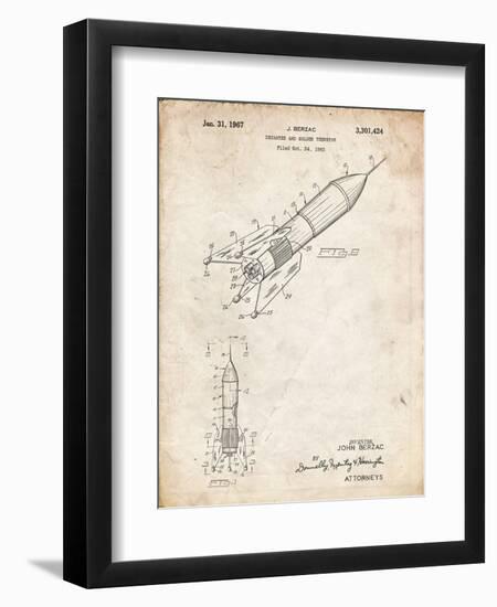 PP1016-Vintage Parchment Rocket Ship Concept 1963 Patent Poster-Cole Borders-Framed Premium Giclee Print