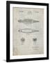 PP1017-Antique Grid Parchment Rocket Ship Model Patent Poster-Cole Borders-Framed Giclee Print