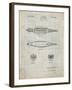 PP1017-Antique Grid Parchment Rocket Ship Model Patent Poster-Cole Borders-Framed Giclee Print