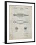 PP1017-Antique Grid Parchment Rocket Ship Model Patent Poster-Cole Borders-Framed Giclee Print