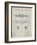 PP1017-Antique Grid Parchment Rocket Ship Model Patent Poster-Cole Borders-Framed Giclee Print