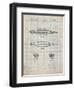 PP1017-Antique Grid Parchment Rocket Ship Model Patent Poster-Cole Borders-Framed Giclee Print