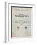 PP1017-Antique Grid Parchment Rocket Ship Model Patent Poster-Cole Borders-Framed Giclee Print