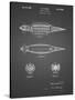 PP1017-Black Grid Rocket Ship Model Patent Poster-Cole Borders-Stretched Canvas