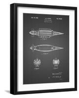 PP1017-Black Grid Rocket Ship Model Patent Poster-Cole Borders-Framed Giclee Print