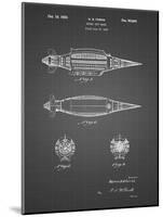 PP1017-Black Grid Rocket Ship Model Patent Poster-Cole Borders-Mounted Giclee Print