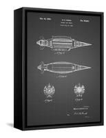 PP1017-Black Grid Rocket Ship Model Patent Poster-Cole Borders-Framed Stretched Canvas