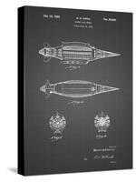 PP1017-Black Grid Rocket Ship Model Patent Poster-Cole Borders-Stretched Canvas