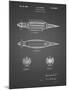 PP1017-Black Grid Rocket Ship Model Patent Poster-Cole Borders-Mounted Giclee Print