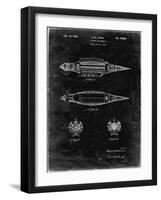 PP1017-Black Grunge Rocket Ship Model Patent Poster-Cole Borders-Framed Giclee Print