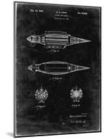 PP1017-Black Grunge Rocket Ship Model Patent Poster-Cole Borders-Mounted Giclee Print
