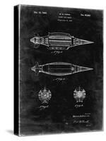 PP1017-Black Grunge Rocket Ship Model Patent Poster-Cole Borders-Stretched Canvas