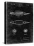 PP1017-Black Grunge Rocket Ship Model Patent Poster-Cole Borders-Stretched Canvas