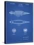 PP1017-Blueprint Rocket Ship Model Patent Poster-Cole Borders-Stretched Canvas