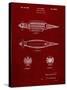 PP1017-Burgundy Rocket Ship Model Patent Poster-Cole Borders-Stretched Canvas