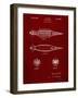 PP1017-Burgundy Rocket Ship Model Patent Poster-Cole Borders-Framed Giclee Print