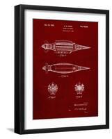 PP1017-Burgundy Rocket Ship Model Patent Poster-Cole Borders-Framed Giclee Print